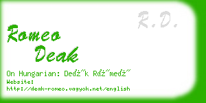 romeo deak business card